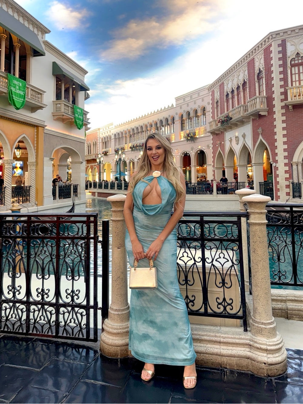 Women's Sky Blue Cutout Maxi Dress by
